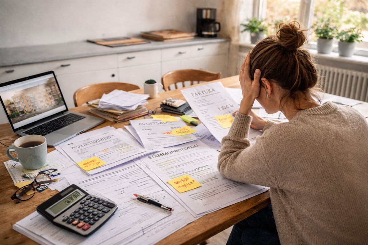 Avgiftsavier, stämmoprotokoll och fakturor — BRF-pappren hopar sig snabbt